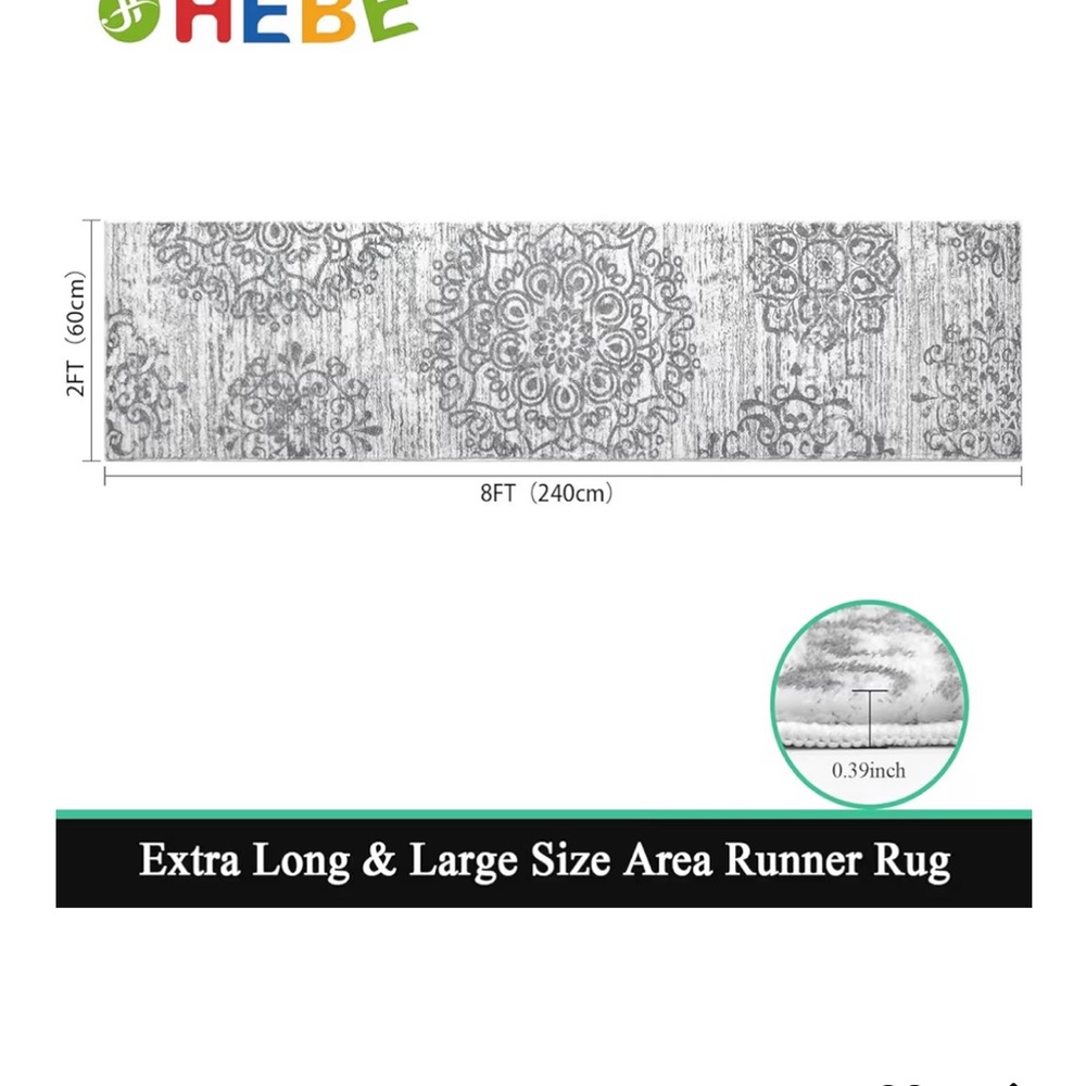 Elegant Gray and White Area Rug